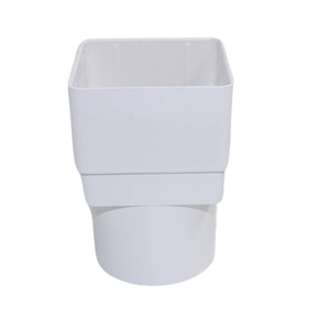 Aquaflow White Square To Round Downpipe Adaptor - 114mm