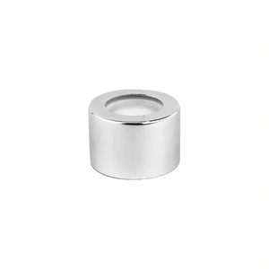 28/410 GLOSS SILVER METAL SHELLED DIFFUSER CAP WITH EPE LINER