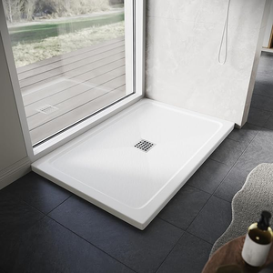 ELEGANT SMC Shower Tray 1200 x 800 mm Anti-Slip Rectangle Shower Tray with Waste Trap