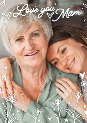 Love You Mam Photo Upload Mother's Day Card