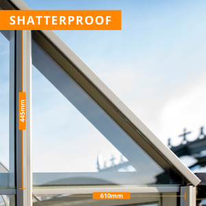 3mm 610mm x 445mm x 12mm Shatterproof Greenhouse Window - Polycarbonate
