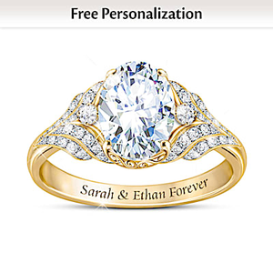 The One I Love Topaz And Diamond Personalized Ring