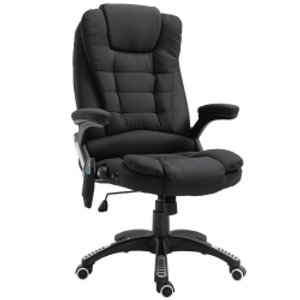 Vinsetto Silla de Masaje con 6 Puntos de Masaje con Función de Calefacción Altura Ajustable y Ruedas 68x72x110-120 cm Negro