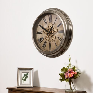Antique Brass Cogs Roman Clock 58.5cm