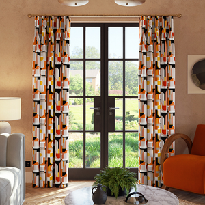 Archways, Orange - Made to Measure Curtains