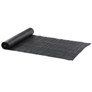 Outsunny Malla Geotextil 2x50 m Malla de Jardín contra Malas Hierbas 130 g/m² Rollo de Malla Antimaleza Negro