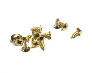 Small Brass Screws 4mm Long X 1mm Dia Pack of 12