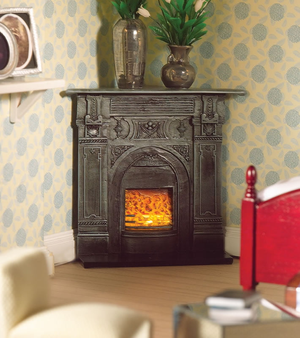 Black Corner Fireplace for 12th Scale Dolls House