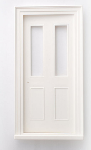 Plastic Victorian Front Door Clear Glass for 1/12 Scale Dolls House