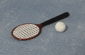 Tennis Racket And Ball for 12th Scale Dolls House