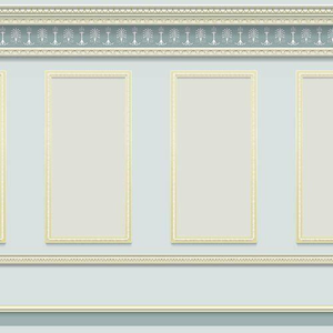 Blue Grey Panelling Wallpaper for 1/12 Scale Dolls House