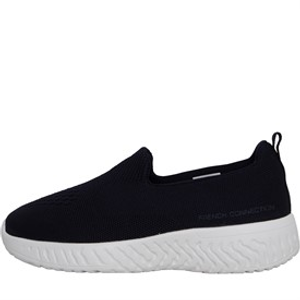 French Connection Womens V5 Slip-On Trainers Navy/White
