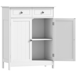 kleankin Armario Auxiliar de Baño con Cajones de Estilo Clásico Mueble Auxiliar de Pasillo Dormitorio 60x30x75 cm Blanco
