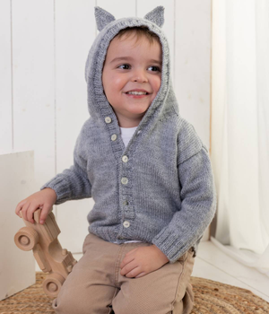 Little Creature Hoodie in Emu Classic Baby DK (1065)