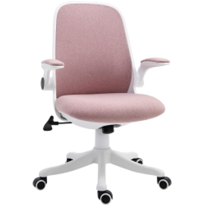 Vinsetto Silla Giratoria de Oficina Silla de Escritorio Basculante Altura Ajustable Reposabrazos Elevable 62,5x60x94-104 cm Rosa