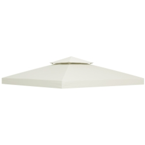 Outsunny Techo de Repuesto para Cenador, 3x3 m, Cubierta de Repuesto con Techo Doble, 8 Orificios de Drenaje y Protección UV, SOLO Toldo de Recambio para Pabellón Gazebo, Crema