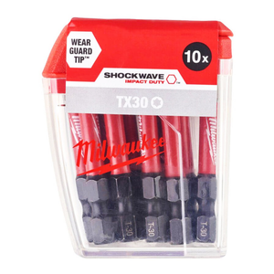 Milwaukee 4932471574 10 Piece Milwaukee Shockwave Impact Duty Screwdriving Bits TX30 50mm