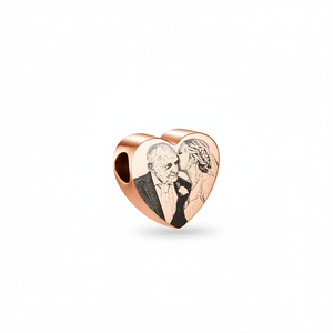 Rose Gold Photo Heart Charm
