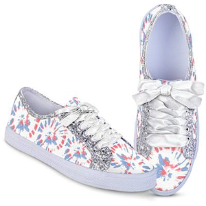 Patriotic Tie-Dye Ever-Sparkle Women's Shoes Size 6.5