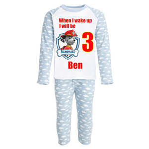 Personalised Paw Patrol Marshall Kids Pyjamas