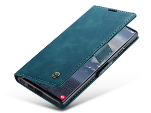 CaseMe Slim Synthetic Leather Wallet Case with Stand for Samsung Galaxy S24 Ultra - Teal