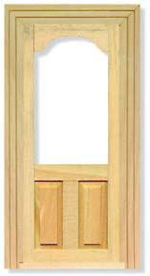 Wooden Glass Top Door for 12th Scale Dolls House