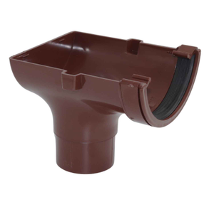 Aquaflow Brown Half Round Guttering Stop-end Outlet - 112mm