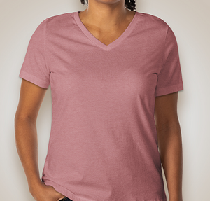 Bella + Canvas Women's Jersey V-Neck T-shirt - Heather Mauve