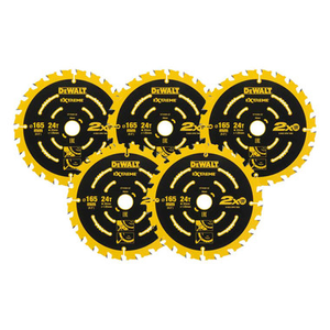 DeWalt DT10300-QZ Extreme Framing Circular Saw Blade 165mm x 20mm 24T (5 Pack)