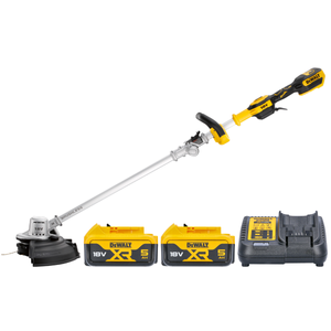 DeWalt DCMST561 18V Cordless Brushless String Trimmer With 2 x 5.0Ah Batteries & Charger
