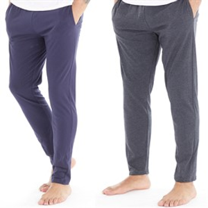 THREADBARE Mens Rene Two Pack Loungewear Joggers Charcoal/Navy