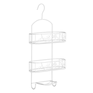 Paradise White 2 Tier Soap Dish Shower Caddy