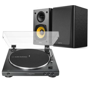 Audio-Technica AT-LP60X Turntable + Edifier R1000T4 Black Speaker Package