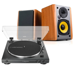 Audio-Technica LP60X Turntable + Edifier R1010BT Maple Speaker Package