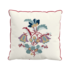 Bloom Embroidered Cushion 45cm x 45cm, Duck Egg/Teal