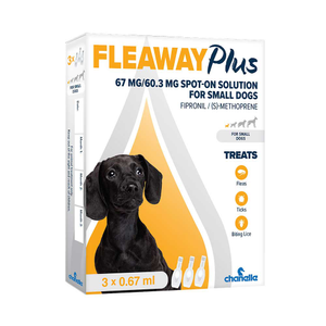 FLEAWAY Plus Flea &amp; Tick Treatment for Dogs, 3 Pipette - Small Dog