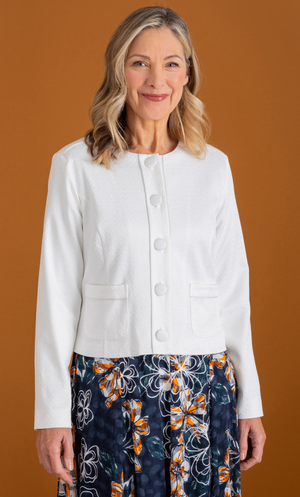 Anna Rose Textured Jacket - Ivory