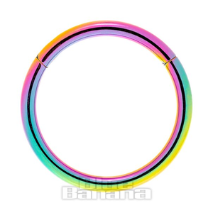 Blue Banana 1.2mm Hinged Segment Ring (Rainbow)