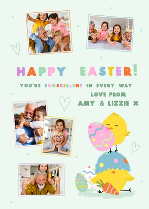 Sketched Happy Easter You're Eggscellent In Every Way Photo Upload Easter Card