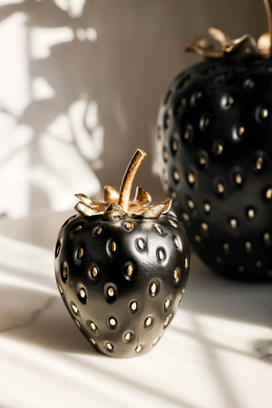 Small Black & Gold Strawberry Ornament