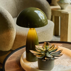 Leoma Metal Table Lamp, Olive