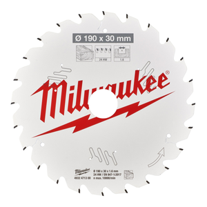 Milwaukee 4932471300 CSB 190mm x 30mm x 24T Handheld Circular Saw Blade