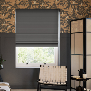 Akoya Faux Silk, Lustre Slate Grey - Roman Blind