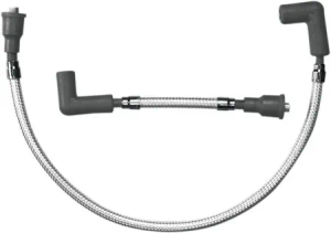 Magnum Braided Spark Plug Wires In Sterling Chromite II For 1999-2017 Dyna Glide Motorcycles (0802-3040)