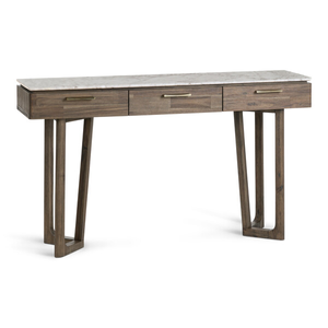 Islington Marble and Dark Acacia Console Table