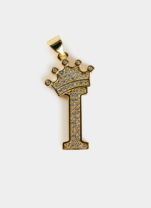 Vendetta Crown Letter I Pendant - 18K Gold Plated