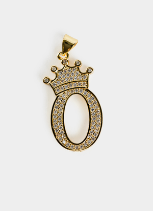 Vendetta Crown Letter O Pendant - 18K Gold Plated