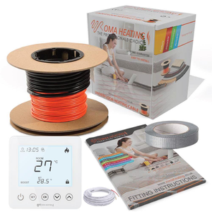 Underfloor Loose Wire Cable – 200W/M² - 1.5sqm, White R5 Touch Screen Thermostat
