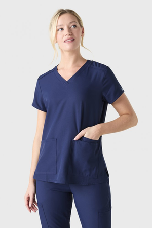 Med Couture Insight Women's Three Pocket Scrub Top, Navy