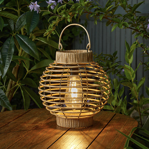 Terra Solar Lantern Rattan Effect 23cm